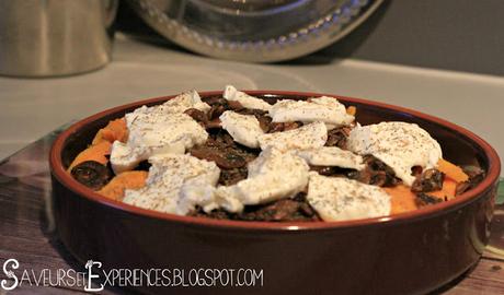 Gratin de Patate Douce, Champignons et Mozzarella