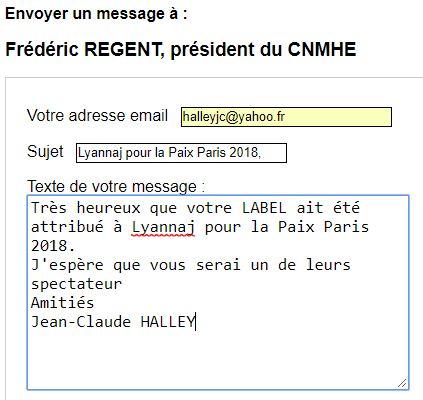 Lyannaj pour la Paix Paris 2018 labellisé par le CNMHE
