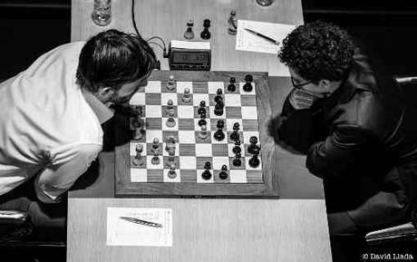 La ronde 14 du tournoi d'échecs des candidats opposant Alexander Grischuk à Fabiano Caruana - Photo © David Llada 
