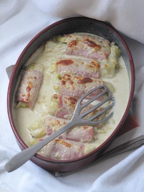 Poireaux au jambon & au Roquefort