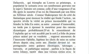 Regard vers le théâtre de Pierre-Marc LEVERGEOIS – « HAMLET de Shakespeare Théâtre 14