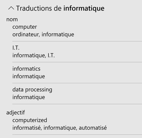 Excel - Traduction - Informations complémentaires