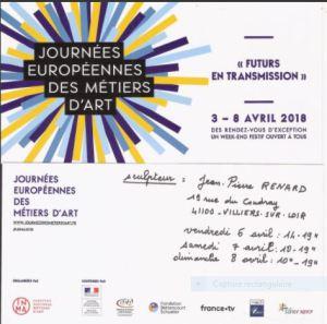 « Les journées Européennes des Métiers d’Art »    3/8 Avril 2018