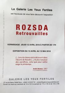 Galerie « Les yeux fertiles » ROZSADA « retrouvailles » 13 Avril au 12 Mai 2018 Galerie « Les yeux fertiles » ROZSADA « retrouvailles » 13 Avril au 12 Mai 2018