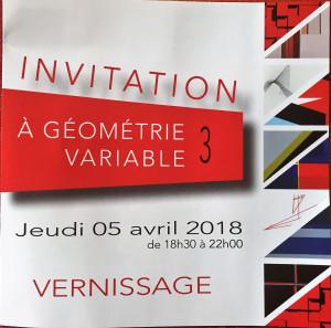 Oasys Galerie  A Géométrie Variable 3 Avril 2018