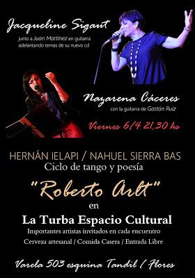 Jacqueline Sigaut et Nazarena Cáceres à La Turba demain soir [à l'affiche]