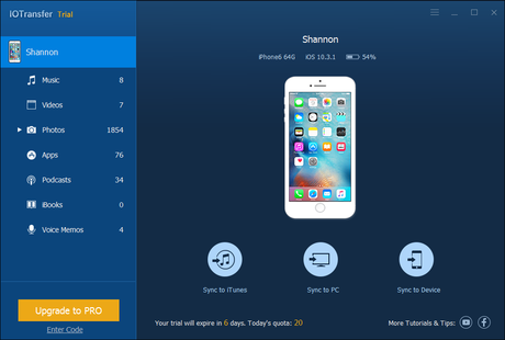 IOTransfer : le transfert facile de fichiers entre appareils iOS, PC & iTunes IOTransfer : le transfert facile de fichiers entre appareils iOS, PC & iTunes