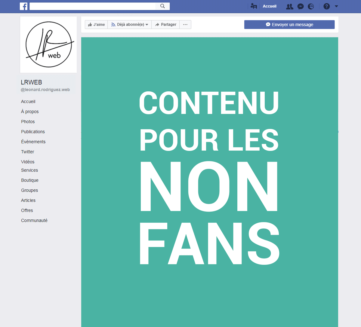 contenu fans facebook onglet