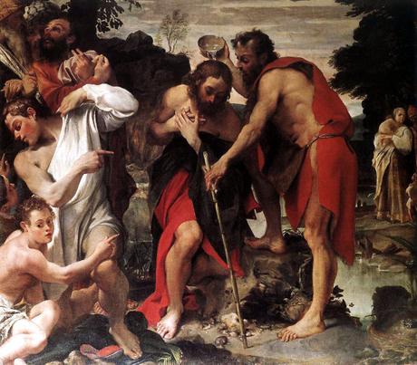 Annibale Carracci. The Baptism of Christ. 1584 San Gregorio, Bologna detail
