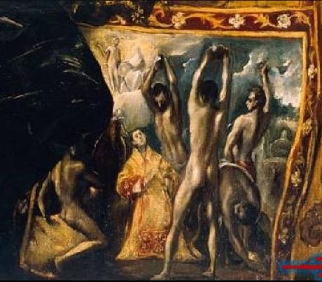 El_Greco_-_The_Burial_of_the_Count_of_Orgaz 1586-88 eglise de Santo Tome, Tolede lapidation