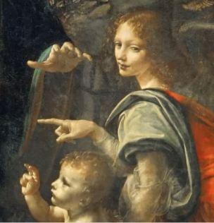 Leonardo_Da_Vinci_-_Vergine_delle_Rocce_(Louvre) 1483-1486 detail
