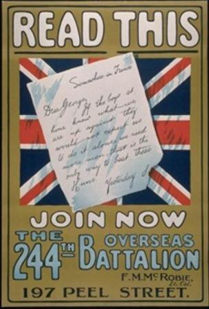 WWI Canada lettre