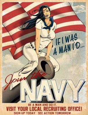 WW2 USA 1942 If I Was A Man Navy Recruiting Poster