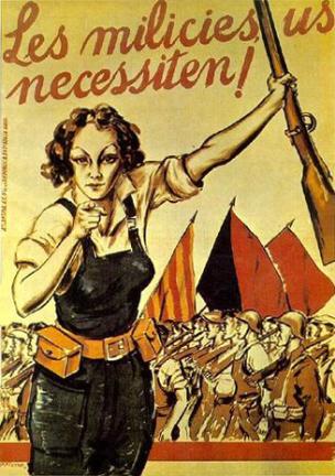 Espagne 1936 Generalite de Catalogne, Milicies us necessiten Affiche de Arteche