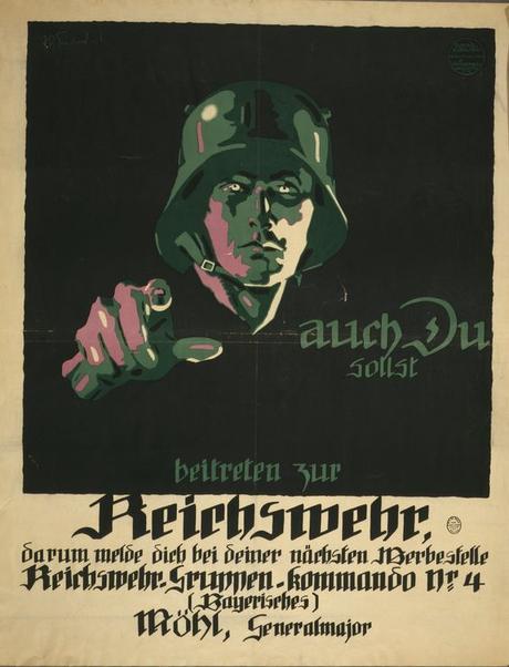 WW1 Allemagne 1919 J. U. Engelhard, Auch Du sollst beitreten zur Reichswehr, Allemagne,