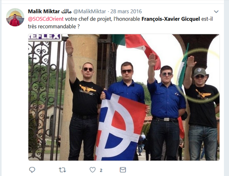 Un responsable de SOS Chrétiens d’Orient en plein salut nazi Un responsable de SOS Chrétiens d’Orient en plein salut nazi