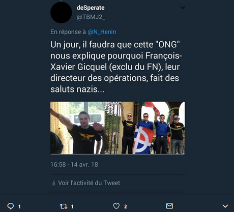 Un responsable de SOS Chrétiens d’Orient en plein salut nazi