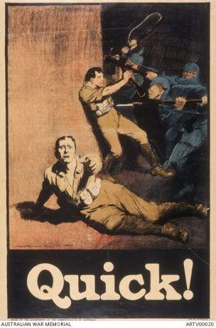 WW1 Australie 1918 Quick affiche de Norman Linsay