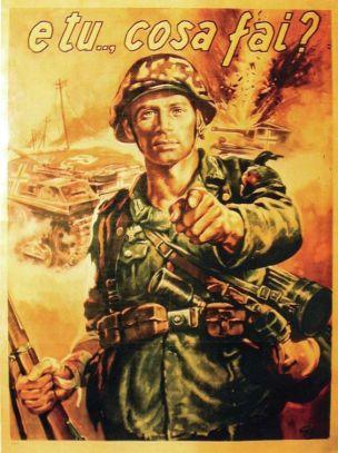 WW2 Italie 1944 E tu che cosa fai affiche de Gino Boccasile solo