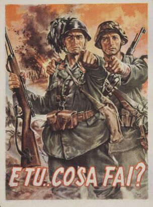 WW2 Italie 1944 E tu che cosa fai affiche de Gino Boccasile