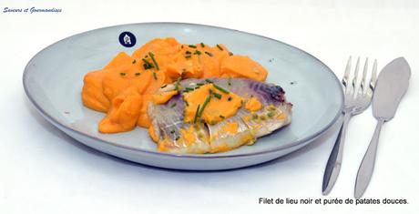 Filets de lieu noir, purée de patates douces parfum coco, vinaigrette passion. Filets de lieu noir, purée de patates douces parfum coco, vinaigrette passion.