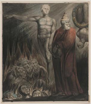 William Blake Lucifer and the Pope in Hell The King of Babylon About 1805 Museum of Fine Arts Boston