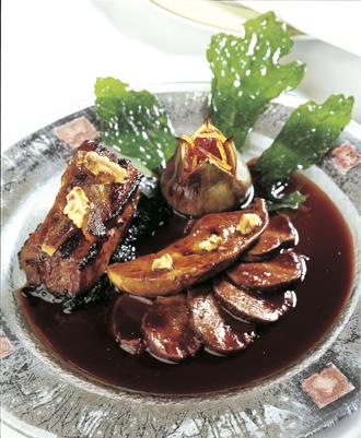 Filet de porc et de foie gras sauce aux figues