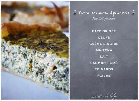 Tarte ou quiche épaisse saumon épinards Tarte ou quiche épaisse saumon épinards