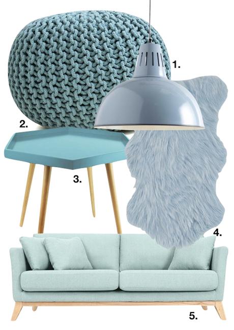 bleu glacier salon pouf lampe tapis canape