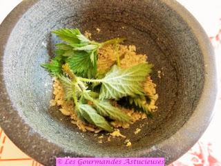 Pesto aux orties, asperges du jardin et fleurs de chou (Vegan)