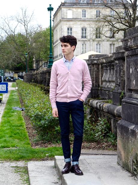 blog-mode-style-homme-paris-bordeaux-uniqlo-lifewear-lin-linen-cardigan-rose-chemise-carreaux-slim-diesel-chauures-balibaris-chaussettes-royalties - 2 (1)