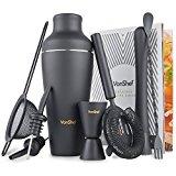 Happeero, le nouveau guide des soirées qui vous offre l’apéro VonShef Service Shaker à cocktails parisiens noir mat haut de gamme dans un coffret-cadeau avec livre de recettes et accessoires