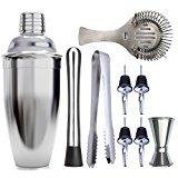 Happeero, le nouveau guide des soirées qui vous offre l’apéro Bar Shaker à Cocktail Set en inox 750ml Shaker Verseur Vin Doseur Passoire Paquet de 9 pièces