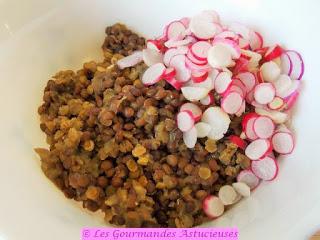 Salade aux 2 lentilles, aux radis et à l'Ail des Ours (Vegan)