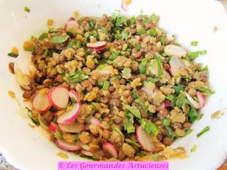 Salade aux 2 lentilles, aux radis et à l'Ail des Ours (Vegan)