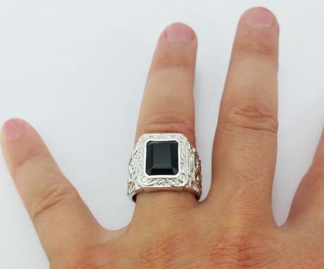 Chevaliere onyx chevaliere onyx argent pour homme