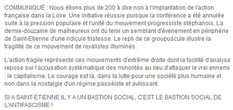 Débâcle royaliste face à la mobilisation #antifa #StEtienne Débâcle royaliste face à la mobilisation #antifa #StEtienne