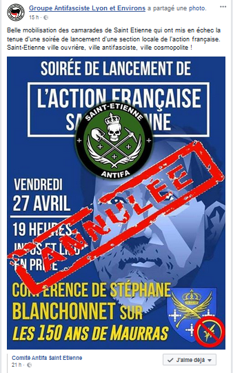 Débâcle royaliste face à la mobilisation #antifa #StEtienne Débâcle royaliste face à la mobilisation #antifa #StEtienne