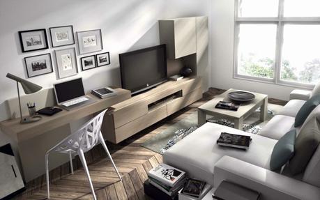 Meuble Tv Bois Massif Design Aménagement De Bureau Moderne Dans Un Salon Design
