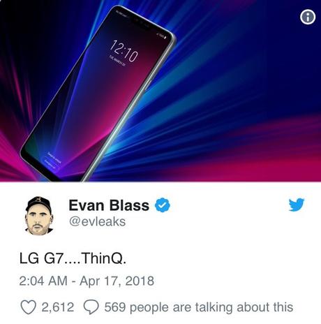 LG G7 ThinQ : une nouvelle photo fuite sur internet