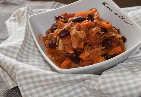 Haricots rouges et carottes sauce au thon