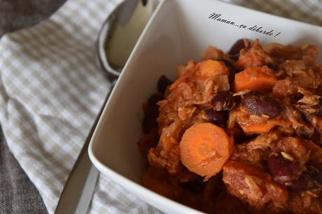 Haricots rouges et carottes sauce au thon