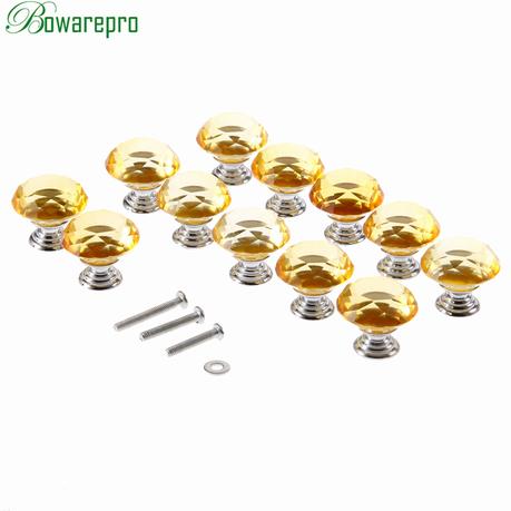 Quincaillerie Meuble Cuisine Bowarepro Jaune Diamant Cristal En Verre Accessoires De Cuisine Du