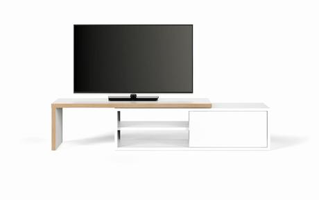 Meuble Pour Tele Temahome Meuble Tv Modulable Move Blanc Mat Et Bois Avec 1 Porte