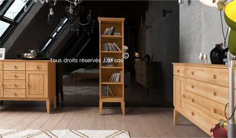 Meuble Bois Massif Contemporain Biblioth¨que En Bois Naturel Alissia Pour Chambre A Coucher Adulte