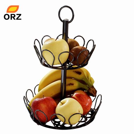 Meuble Rangement Metal orz Corbeille De Fruits Panier De Rangement Métallique 2 Niveaux