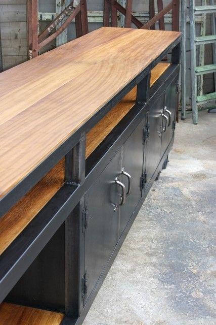 Brocantetendance création fabrication meuble industriel bois métal table industrielle bureau industriel bar industriel bois métal banc industriel bois métal