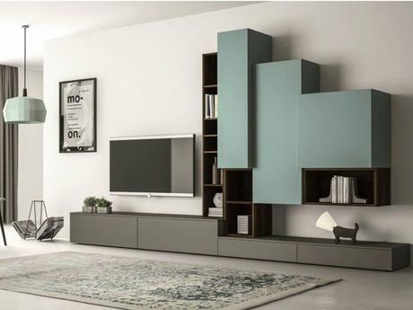 Meuble De Rangement Suspendu Sectional Lacquered Tv Wall System Slim 87 Slim Collection by Dall