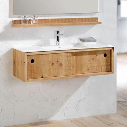 Meuble Salle De Bain Teck 60 Cm Meuble Salle De Bain Teck 60 Cm Plan Vasque Suspendu En Bois Massif aspect Vieilli Et Ouvertures