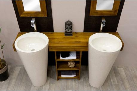 Meuble Salle De Bain Teck 60 Cm Meuble Salle De Bain Teck 60 Cm Meuble Salle De Bain Teck Osiris Double Meubles Salle De Bain En